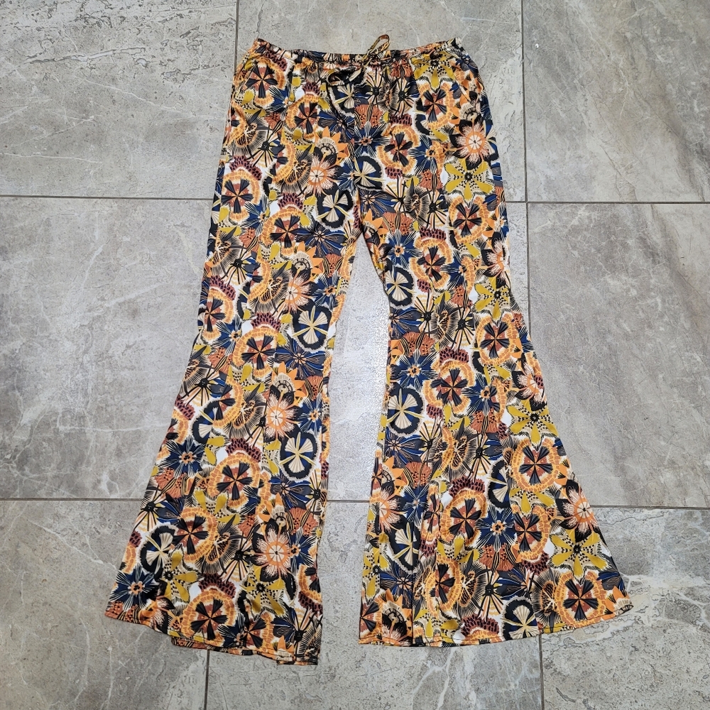 Traffic People Stevie Flare Pant Lucid Dream Print Silly Ultra Flared Jewel Tone - Picture 2 of 5